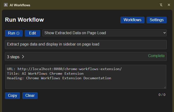 Run Workflow
